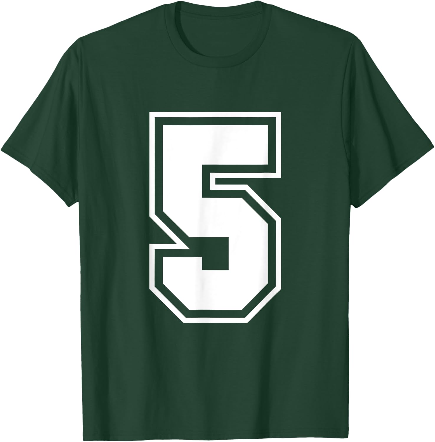 Number 5 Counting Monogram T-Shirt - T-Shirt | Forest