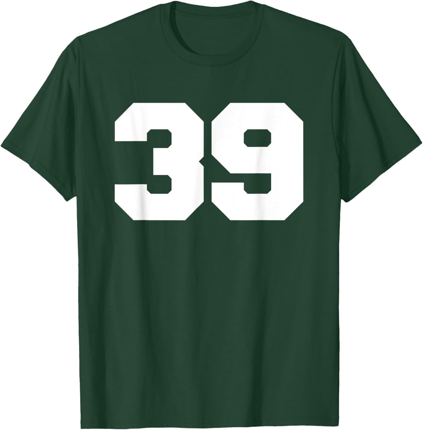 Number 39 Sports Jersey Player #39 Fan FRONT Print Varsity T-Shirt - T-Shirt | Forest