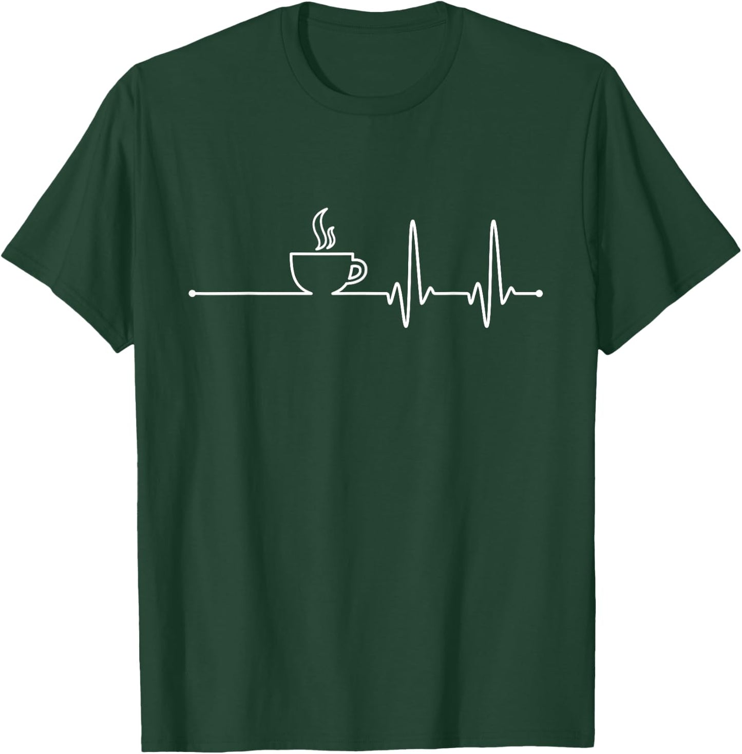 Coffee Heartbeat Pulse T-Shirt - T-Shirt | Forest