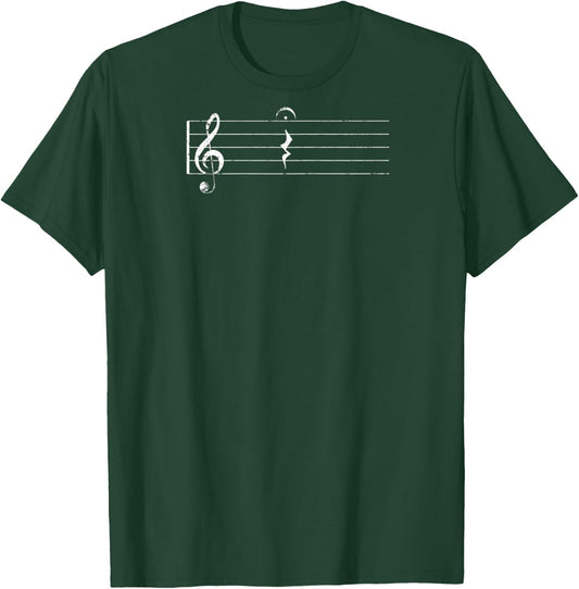 Funny Music Shirt Quarter Rest and Fermata For Band Raglan Baseball T-Shirt - T-Shirt | Forest