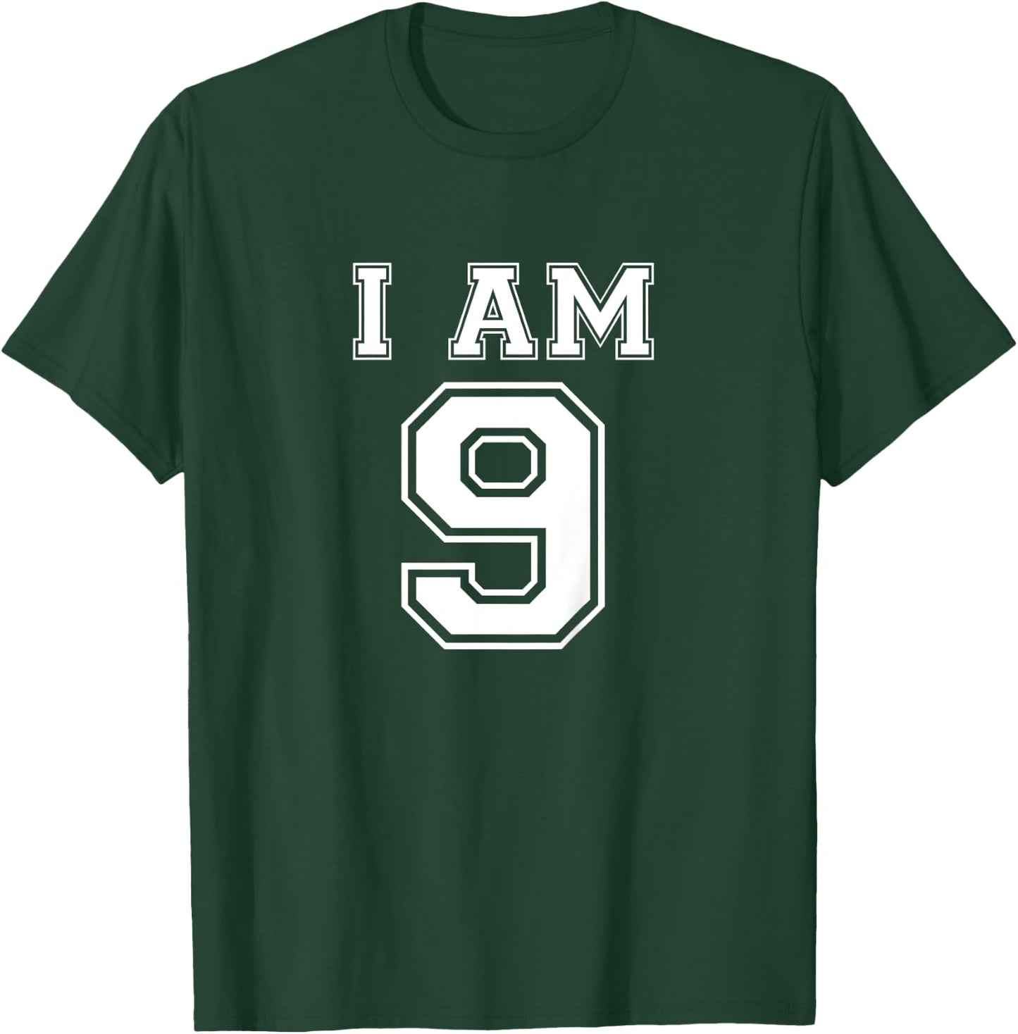 Nine Year Old Birthday Present I Am 9 Football Jersey Style T-Shirt - T-Shirt | Forest