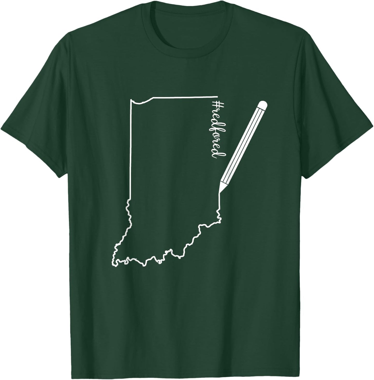 Teacher Red For Ed RedForEd Indiana Pencil Drawing Gift T-Shirt - T-Shirt | Forest