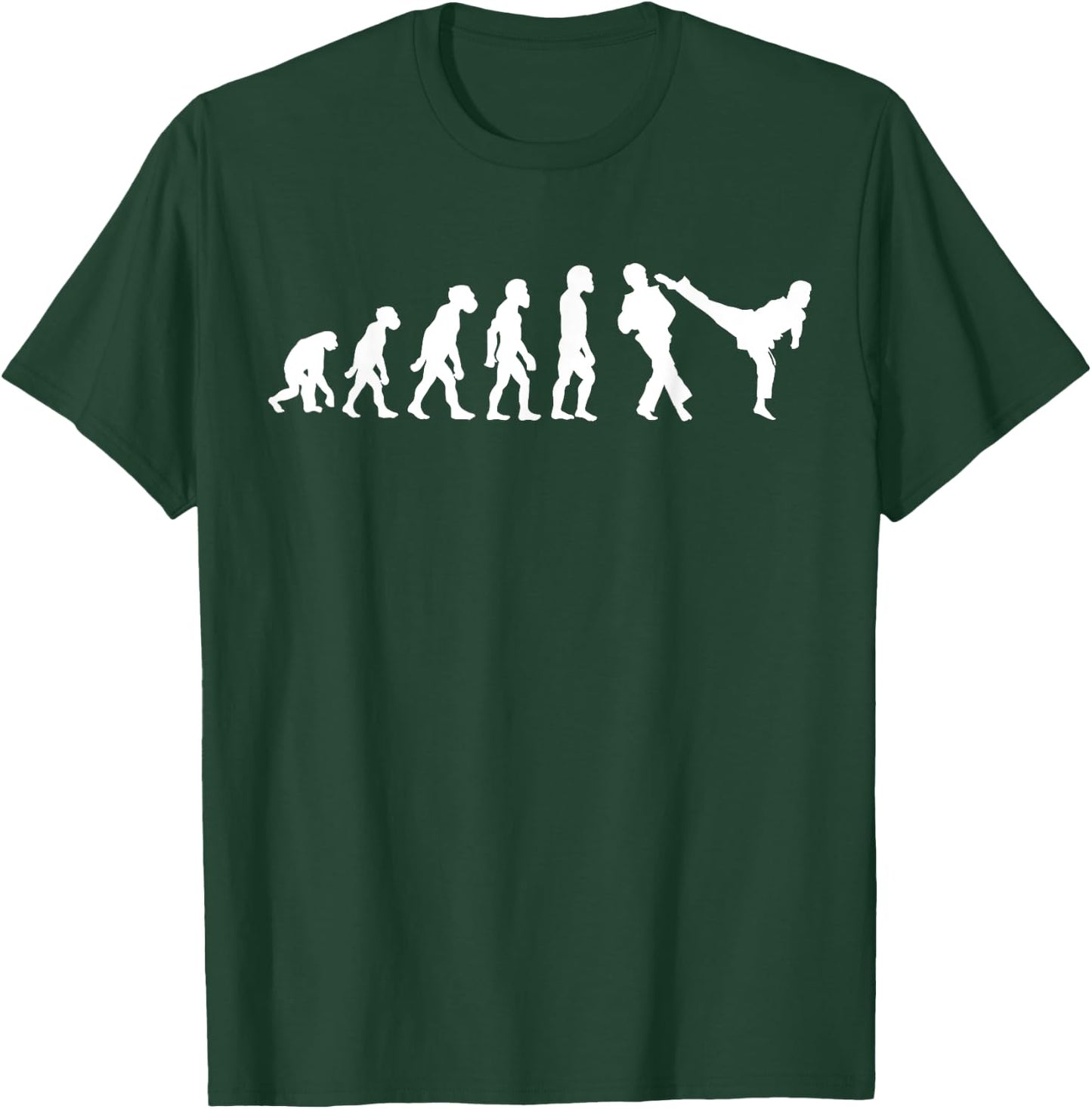 Funny Human Taekwondo Fighter Evolution Korean Sparring T-Shirt - T-Shirt | Forest