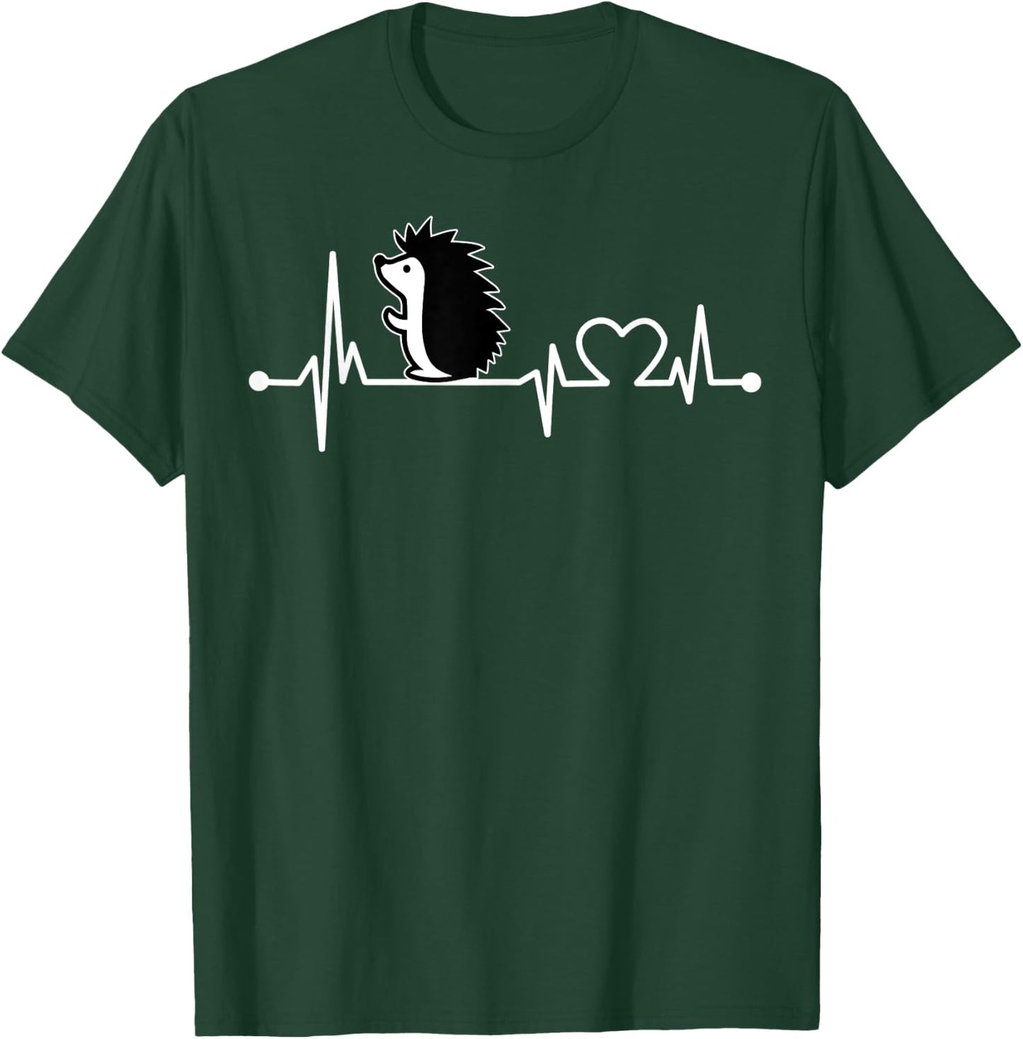Hedgehog Heartbeat Funny Animal Cool Lover Gift T-Shirt - T-Shirt | Forest