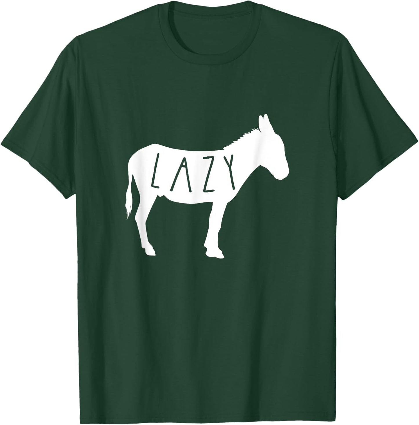 Lazy Ass Funny and Sarcastic 's & Apparel Black Modern Casual Letter Print T-Shirt - T-Shirt | Forest