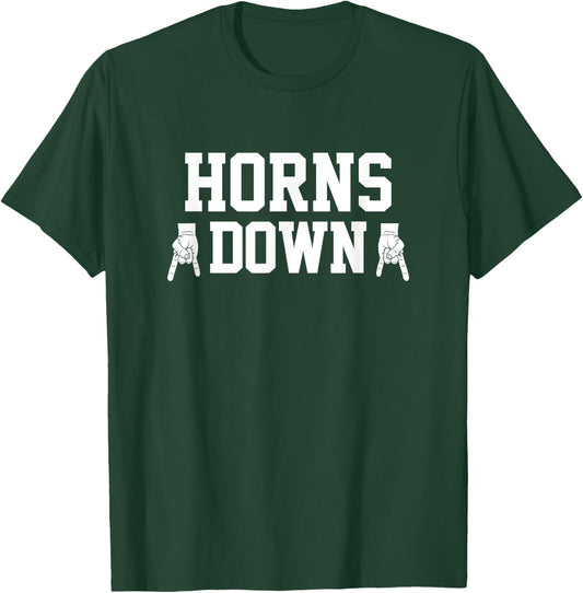 Saturday Athletic Club Horns Down - Men's Black Small Classic Fit Short Sleeve Cotton Polyester Blend T-Shirt - T-Shirt | Forest