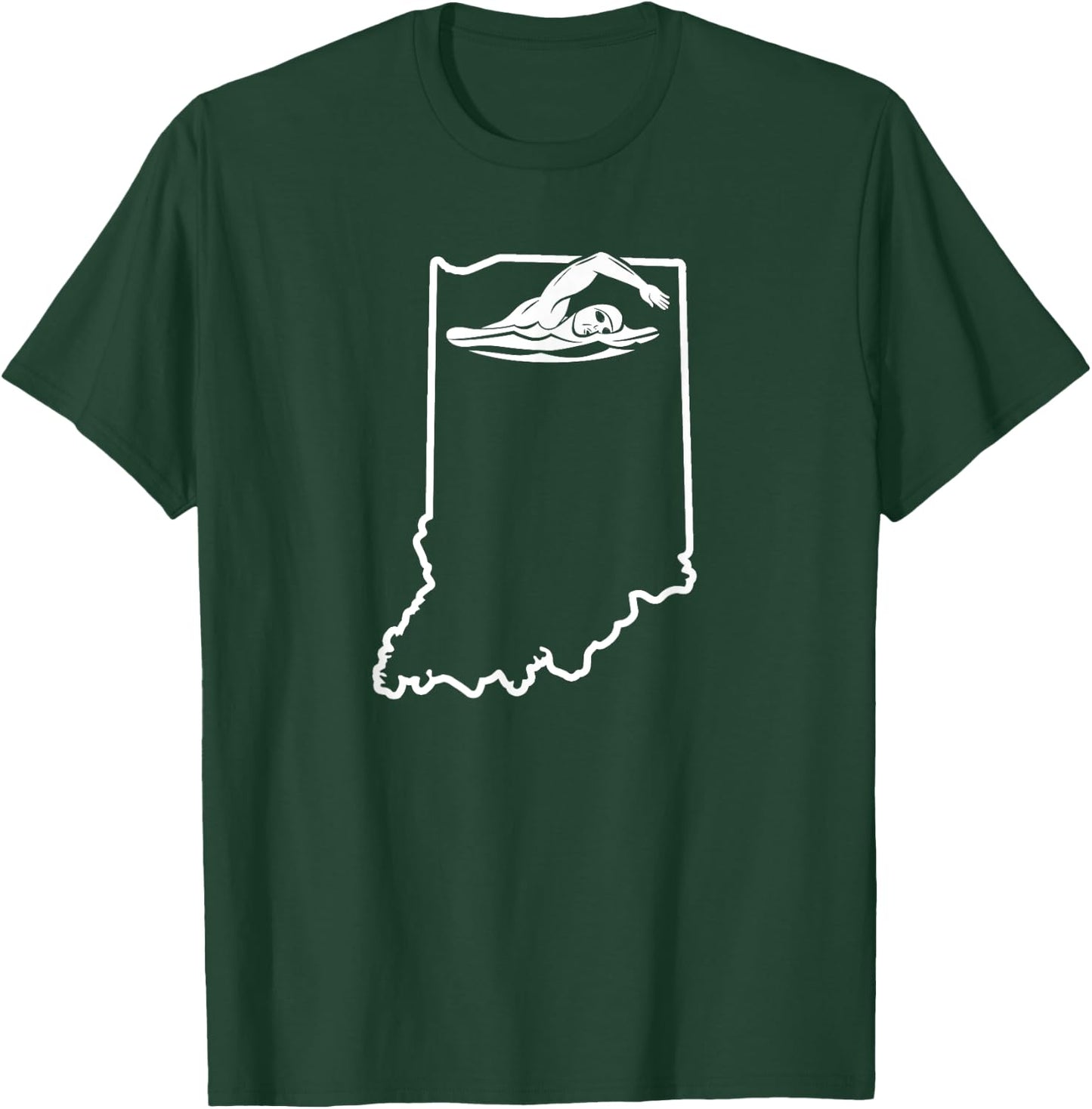 Indiana Swimming Swim Team Shirt Indiana Swimmer Stuff T-Shirt - T-Shirt | Forest