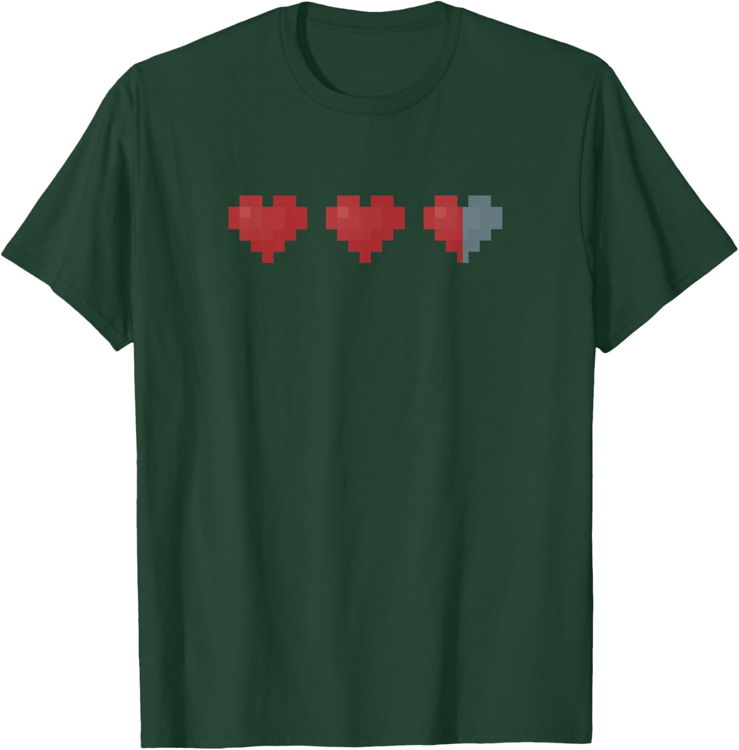 Retro Gaming Shirt Mine Heart Craft Gamer Gift Adult Kids T-Shirt - T-Shirt | Forest