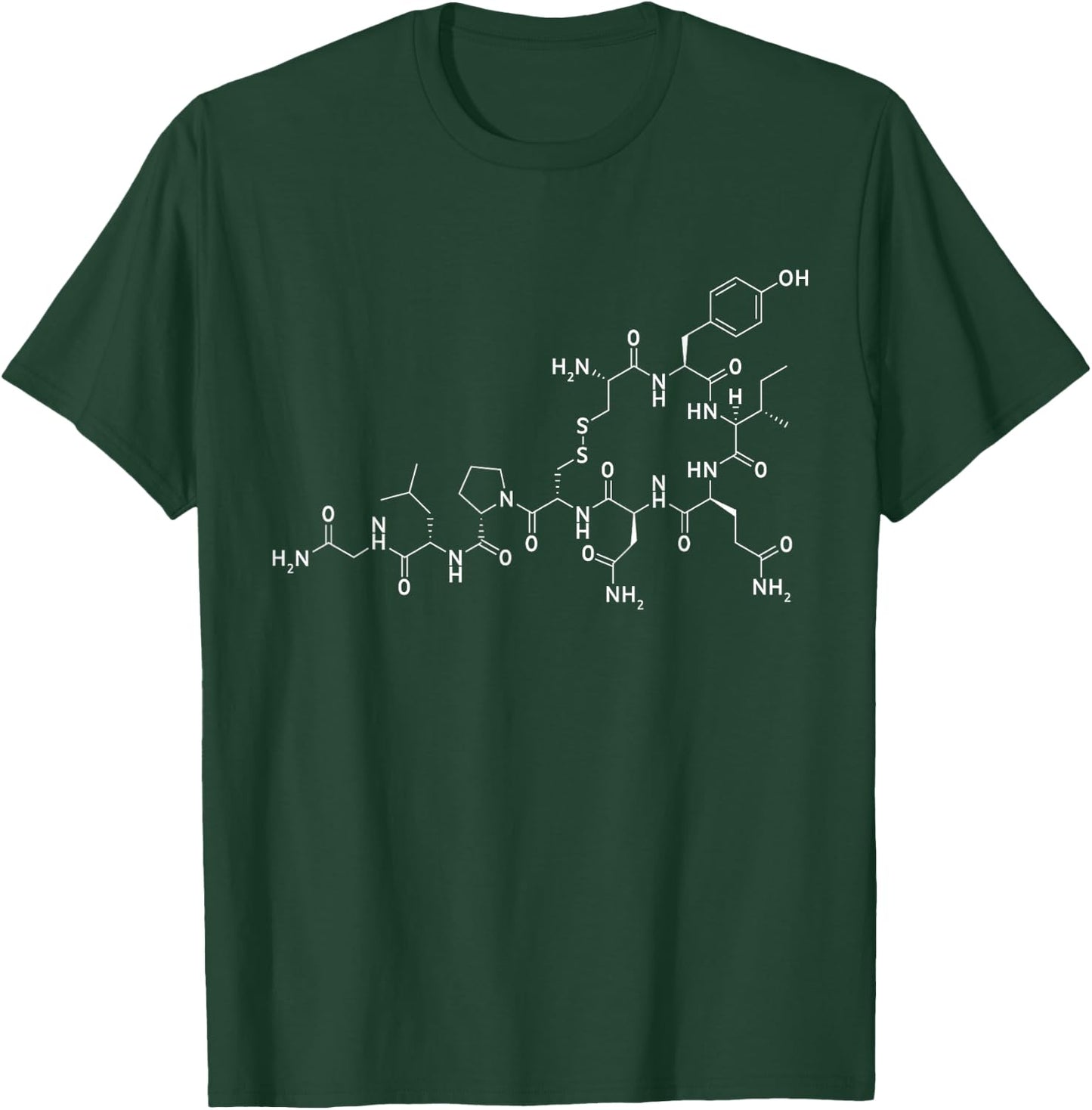 Structure of Oxytocin Chemical Molecule Chemistry T Shirts T-Shirt - T-Shirt | Forest