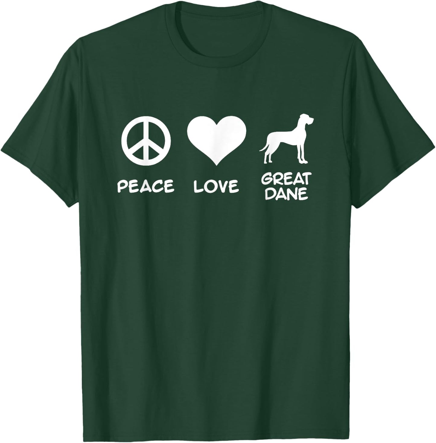 Peace, Love, Great Dane T-Shirt - T-Shirt | Forest