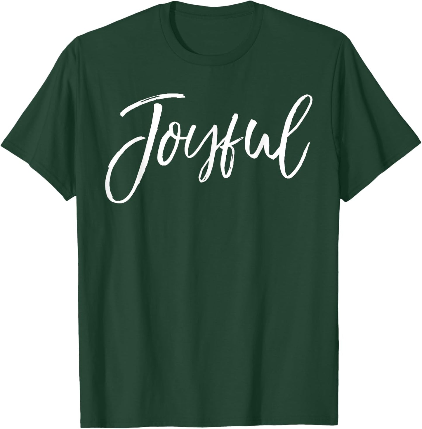Joyful Shirt Calligraphy Script Joy Vintage Christian T-Shirt - T-Shirt | Forest