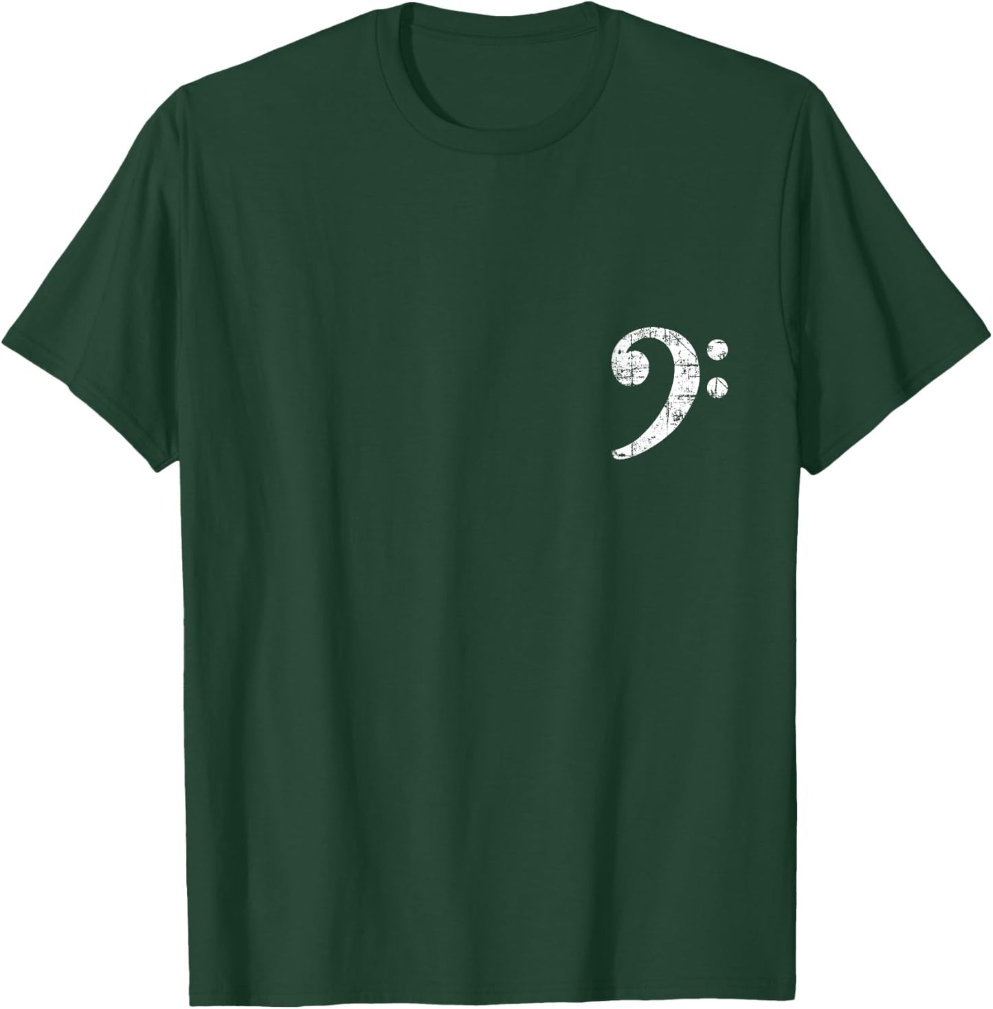 Bass Clef (Vintage White / Left) Bass Players T-Shirt - T-Shirt | Forest