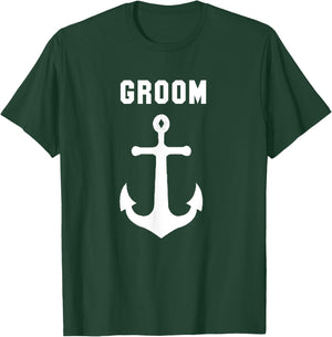 Groom Anchor Nautical Gift Sailing Ship Yacht shirt T-Shirt - T-Shirt | Forest