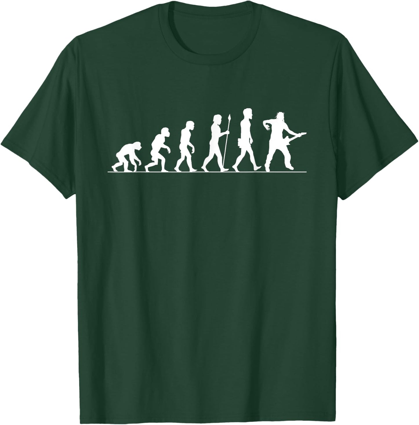 Guitar Evolution Funny Gift Rocker Guitar Player T-Shirt - T-Shirt | Forest