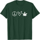 Funny, Peace Sign Heart Marijuana Leaf . Sarcastic T-Shirt - T-Shirt | Forest