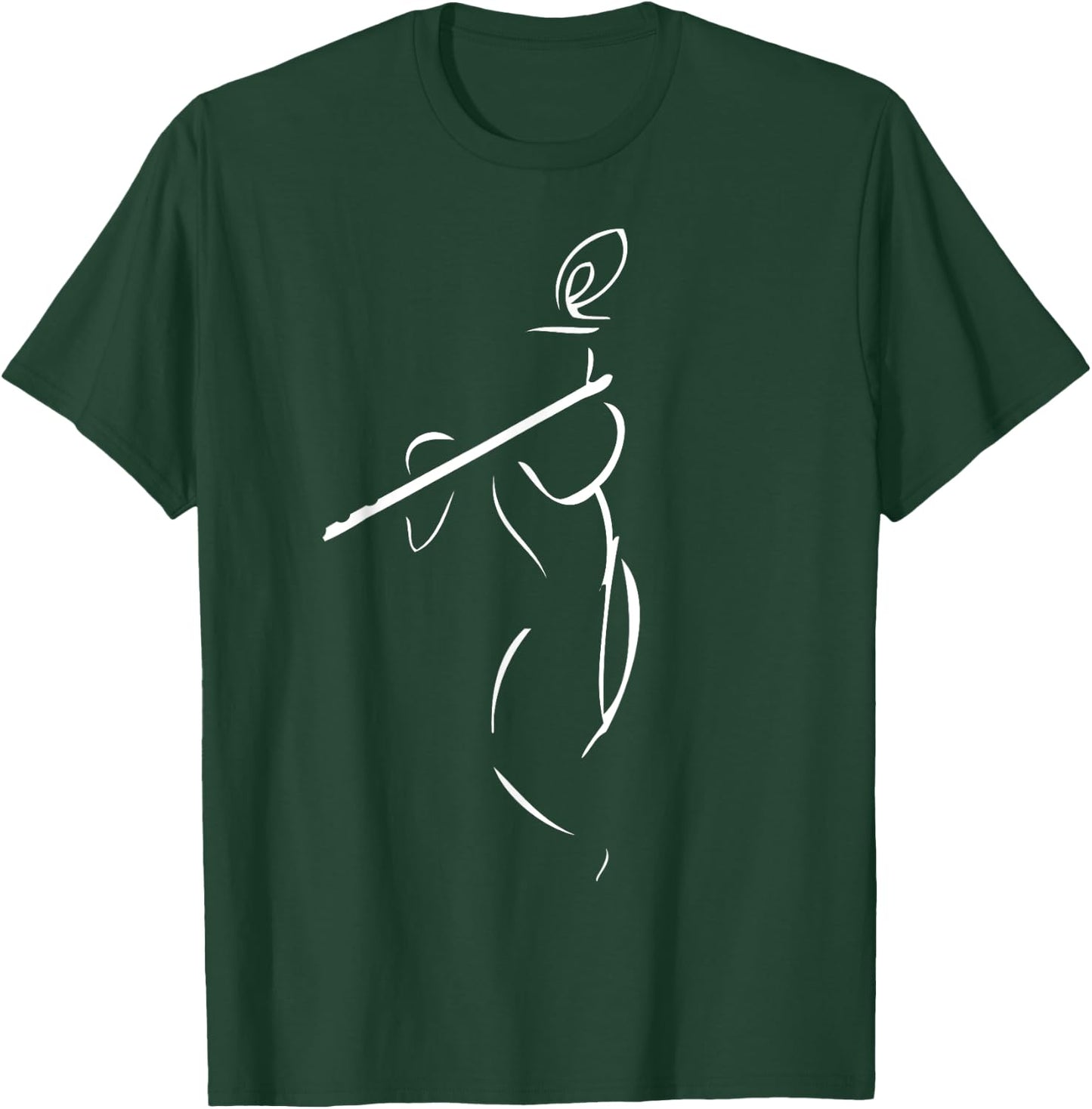 Divine Flute Player Lord Krishna T-Shirt - T-Shirt | Forest