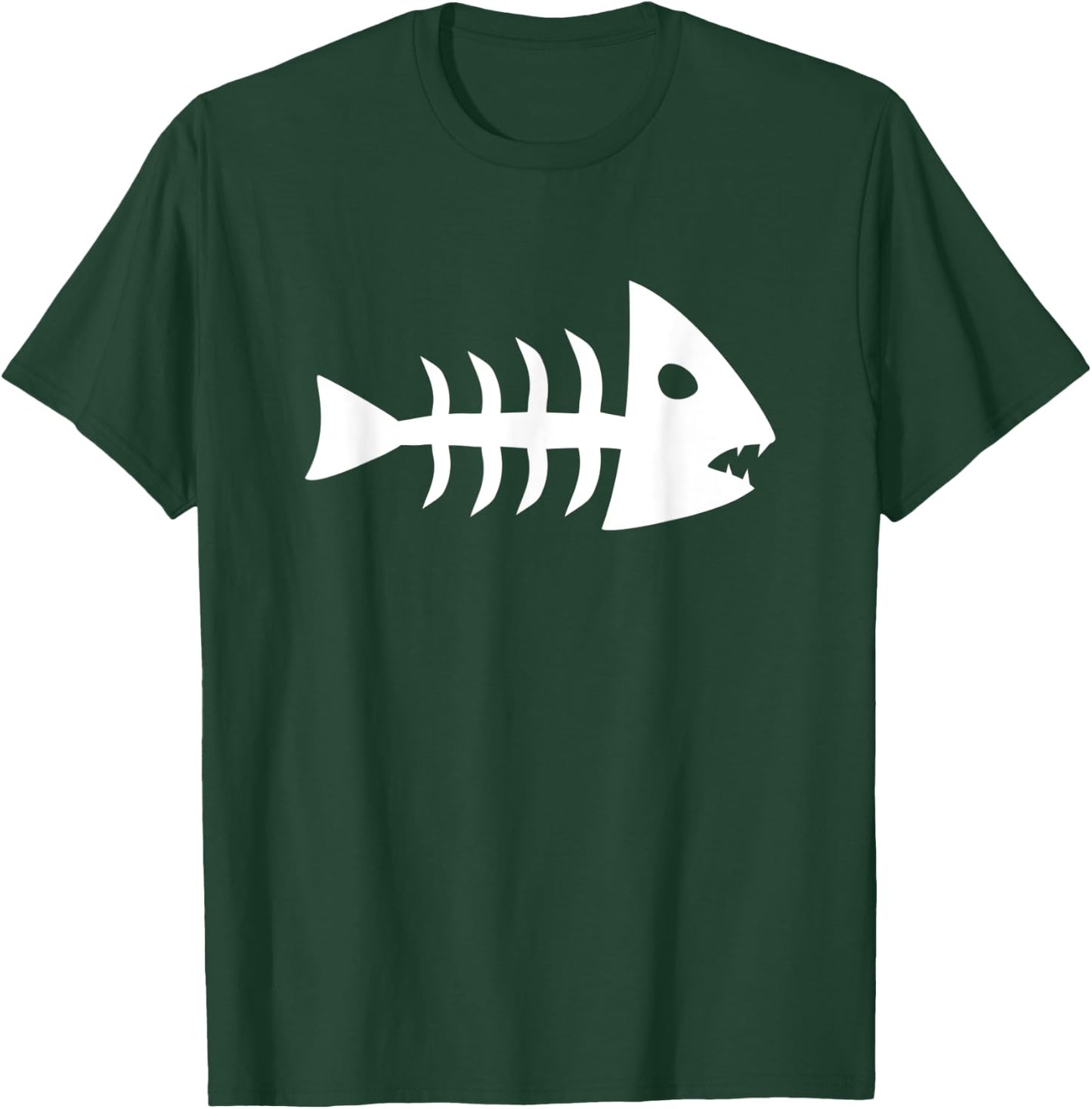 Cool White Piranha Fish Skeleton T-Shirt - T-Shirt | Forest