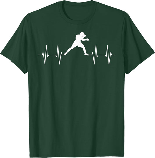 Heartbeat Boxing Funny Boxer Gift Graphic T-Shirt - T-Shirt | Forest