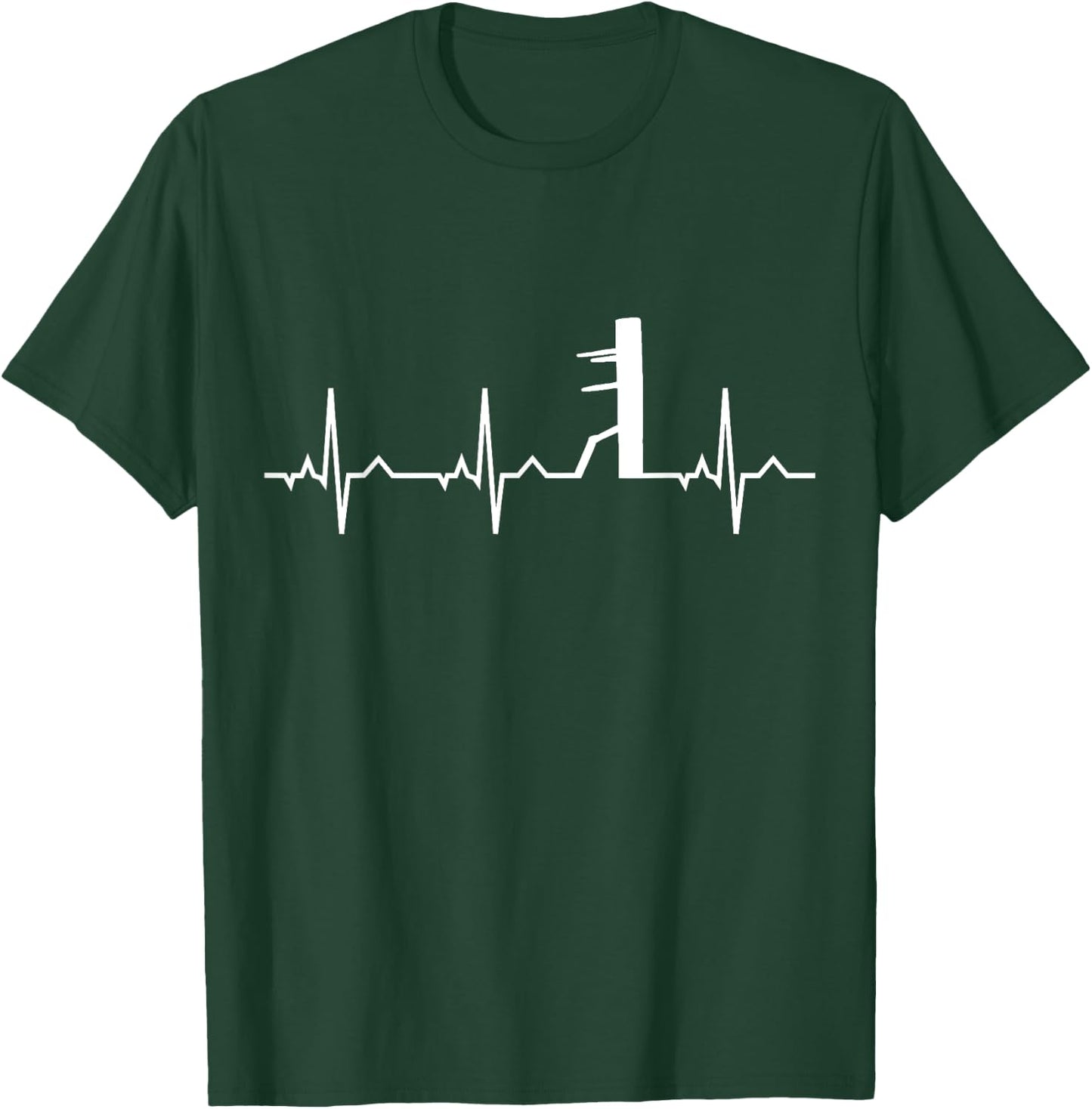 Wing Chun I ECG Martial Arts Heartbeat Wooden Dummy Ip Man T-Shirt - T-Shirt | Forest