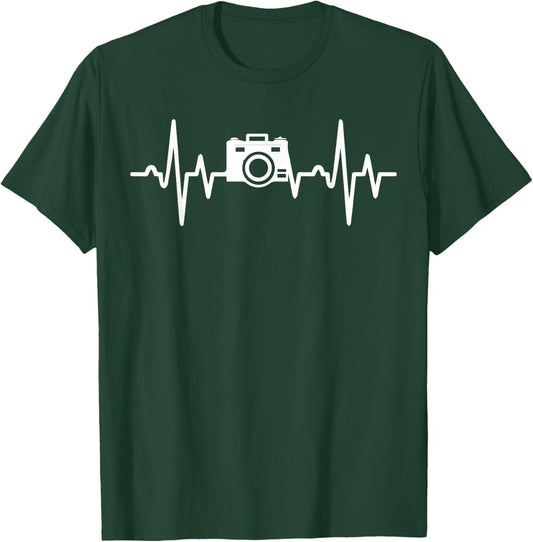 Camera heartbeat photography lovers T-Shirt - T-Shirt | Forest