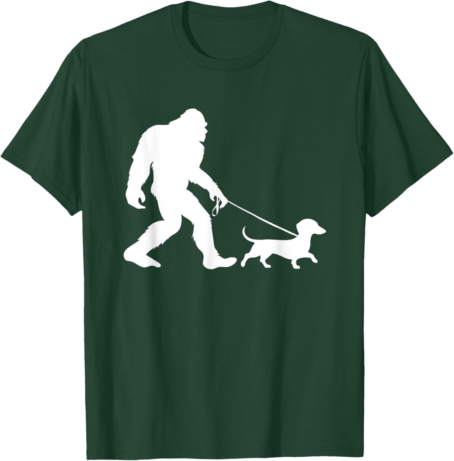 Bigfoot Walking Dachshund Sasquatch Wiener Dog T-Shirt - T-Shirt | Forest