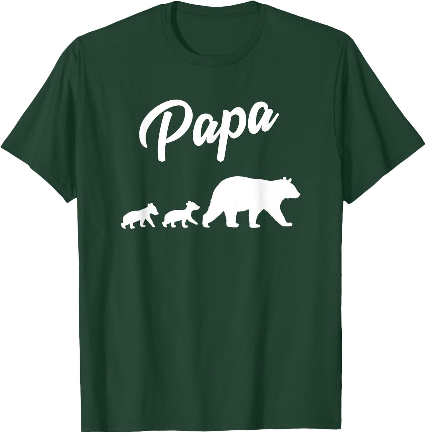 Twin Dad Papa Bear Two Cubs | 2 Kids Father's Day Gift T-Shirt - T-Shirt | Forest