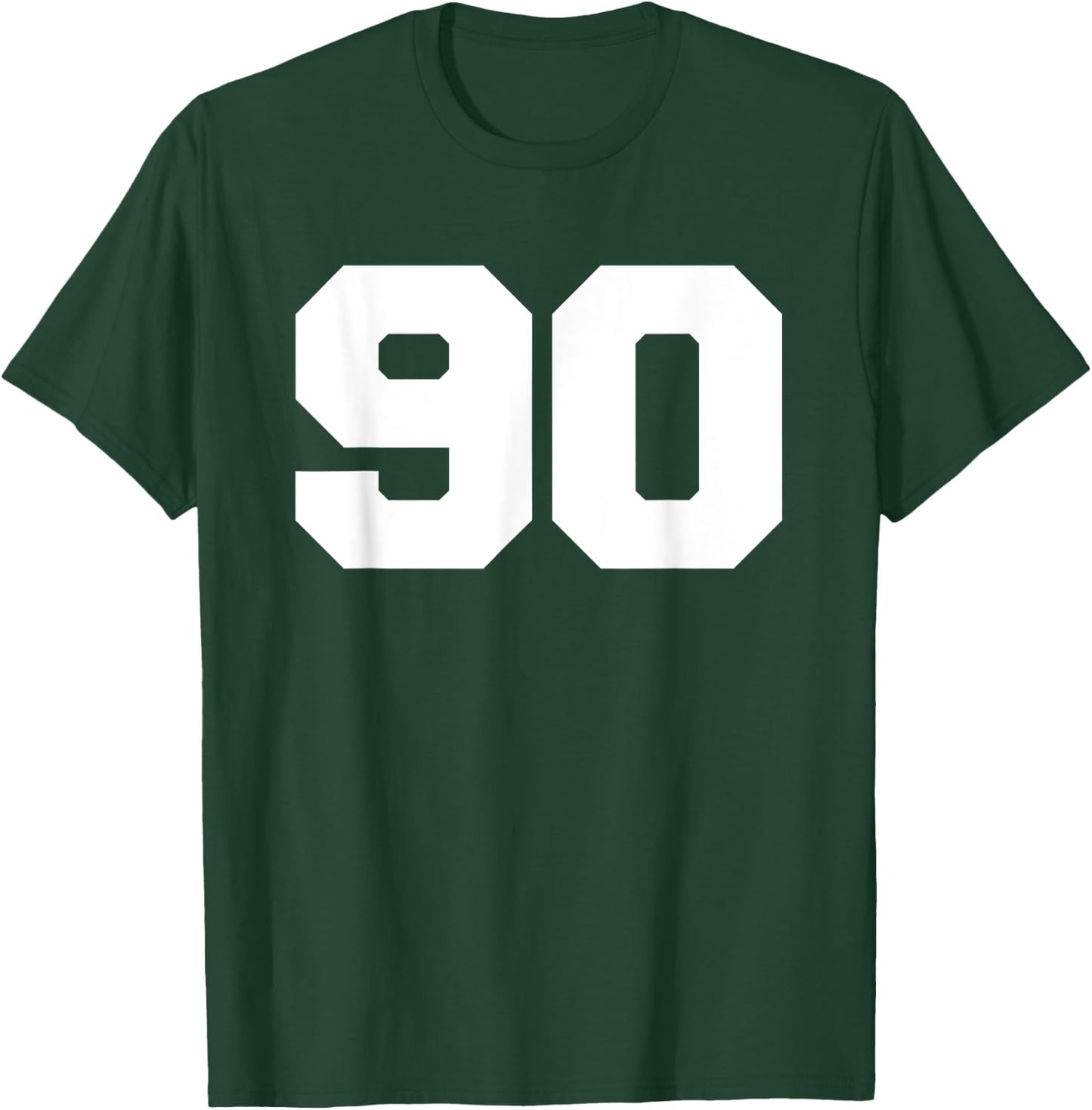 Number 90 Sports Jersey Player #90 Fan FRONT Print Varsity T-Shirt - T-Shirt | Forest