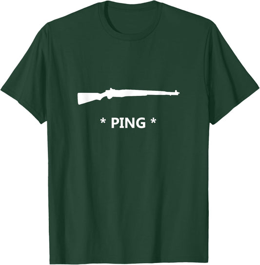 by C M1 Garand Ping - -Adults - Black - X-Small T-Shirt - T-Shirt | Forest