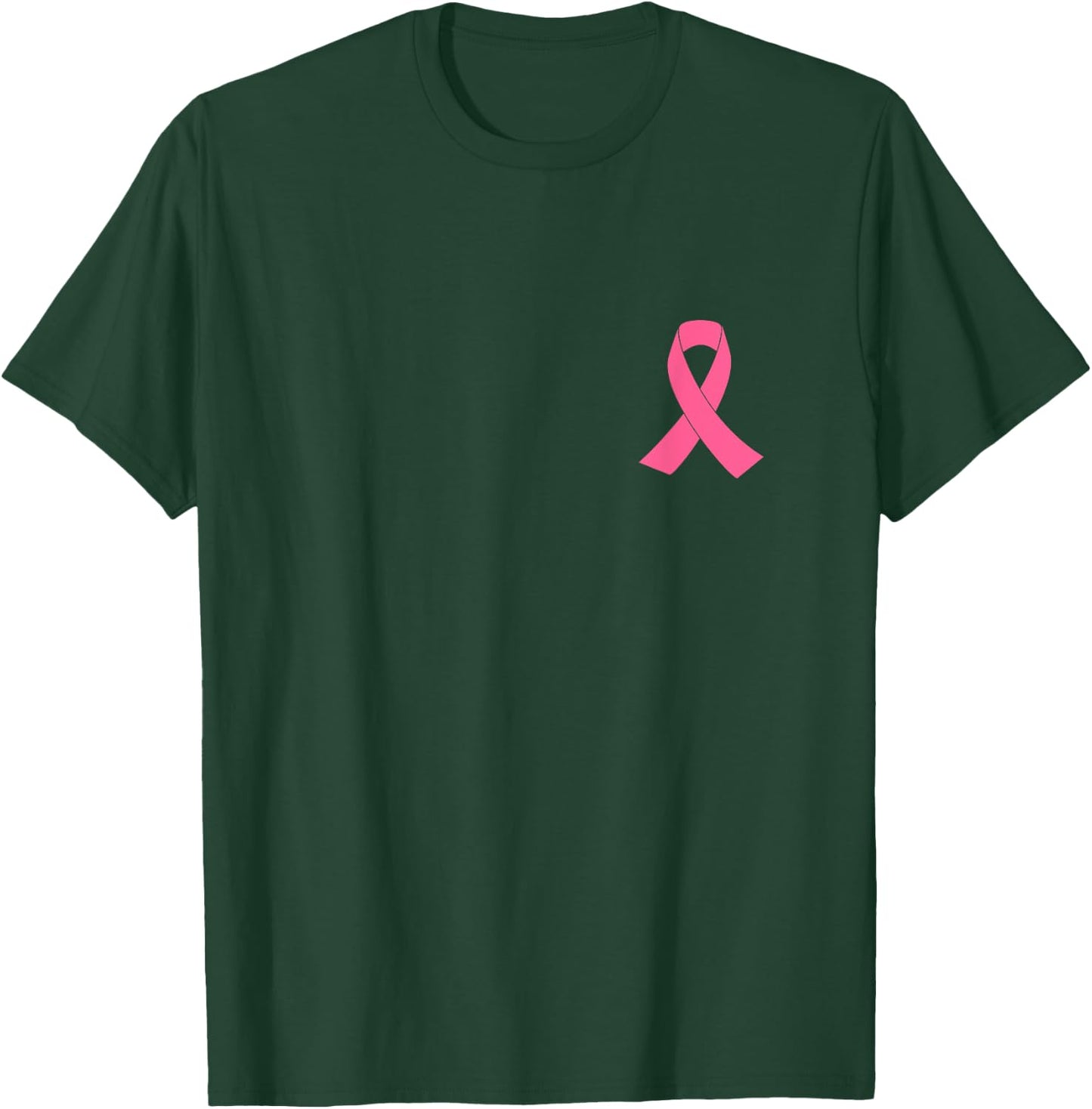 Breast Cancer Awareness Shirt Pink Ribbon On Chest Support T-Shirt - T-Shirt | Forest