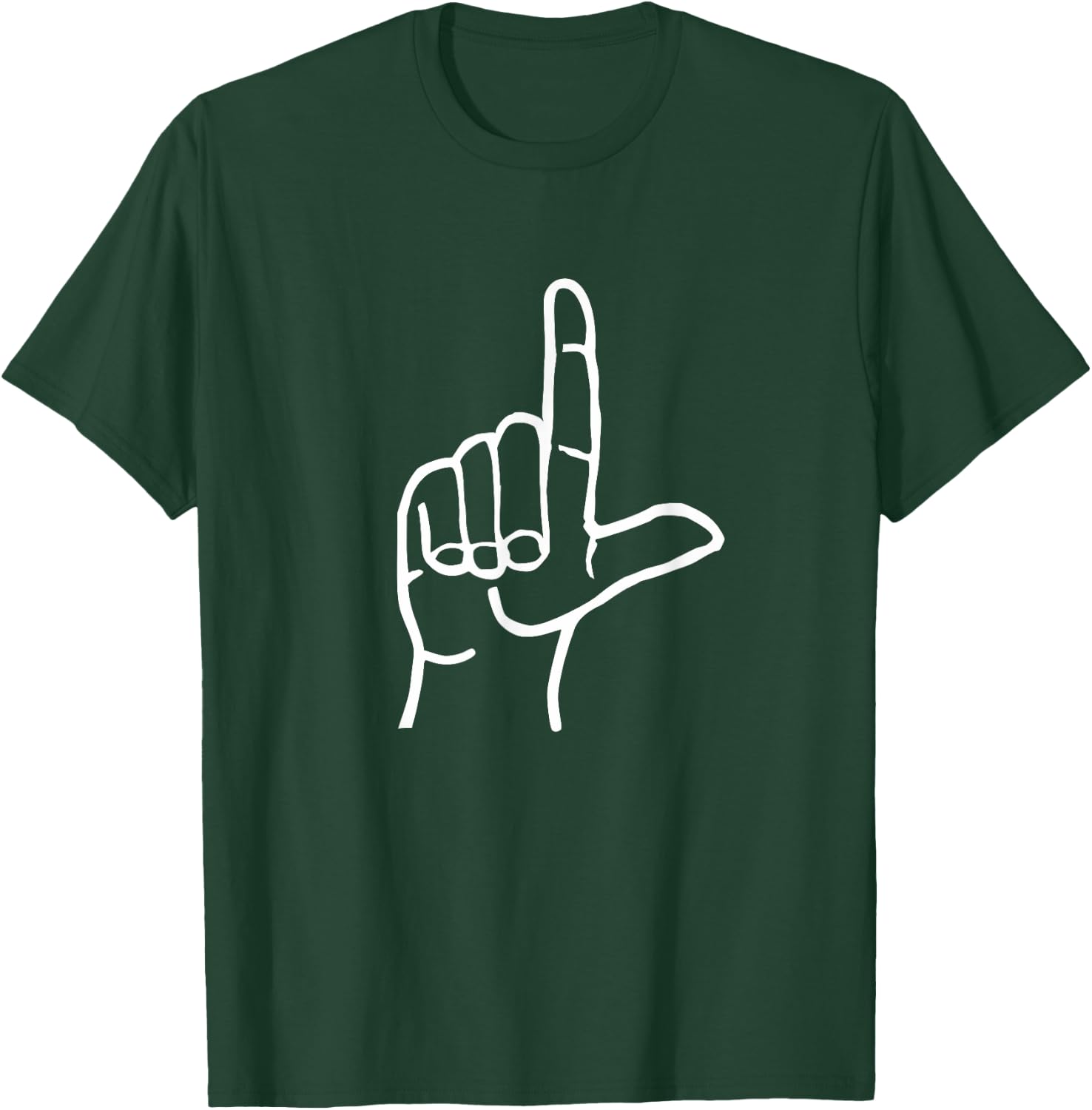 Loser ASL American Sign Language Letter L Finger Spelling T-Shirt - T-Shirt | Forest