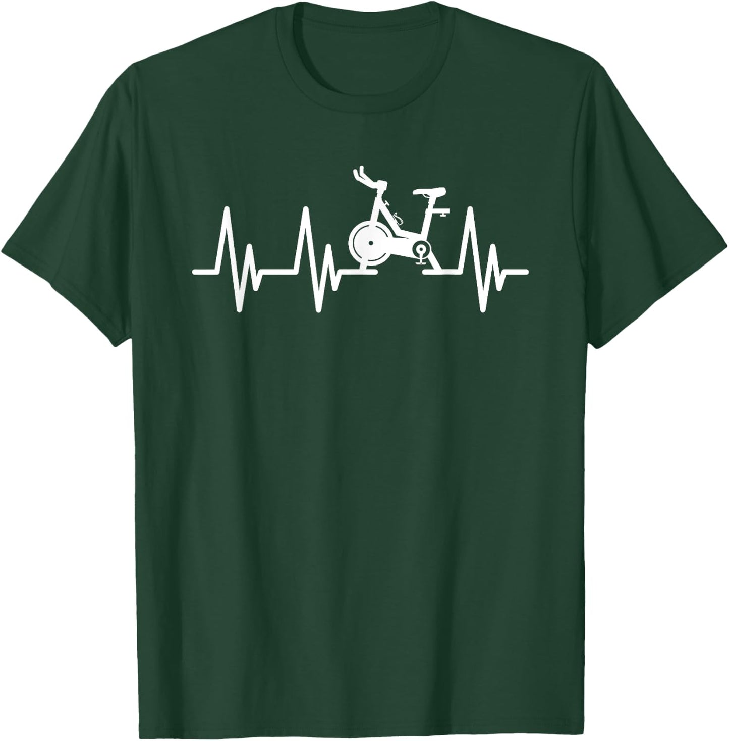 Love Spin Heartbeat Funny Gym Workout Fitness Spinning Class T-Shirt - T-Shirt | Forest