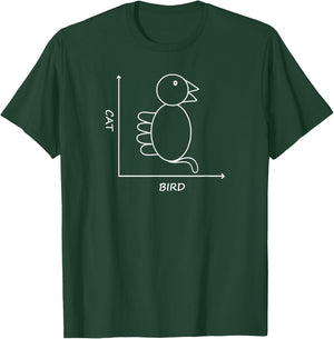 Cat/Bird Graph Funny Math T-Shirt - T-Shirt | Forest