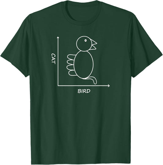 Cat/Bird Graph Funny Math T-Shirt - T-Shirt | Forest
