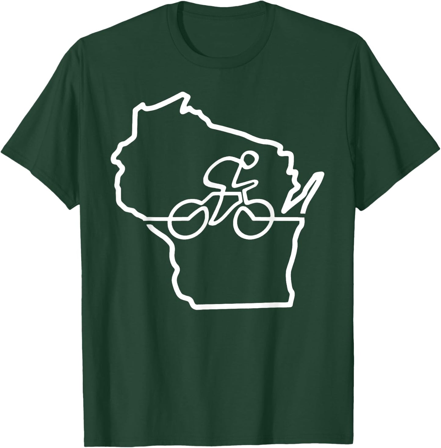 Bicycle Wisconsin Cycling Shirt Cyclist Gift Bike Biking T-Shirt - T-Shirt | Forest