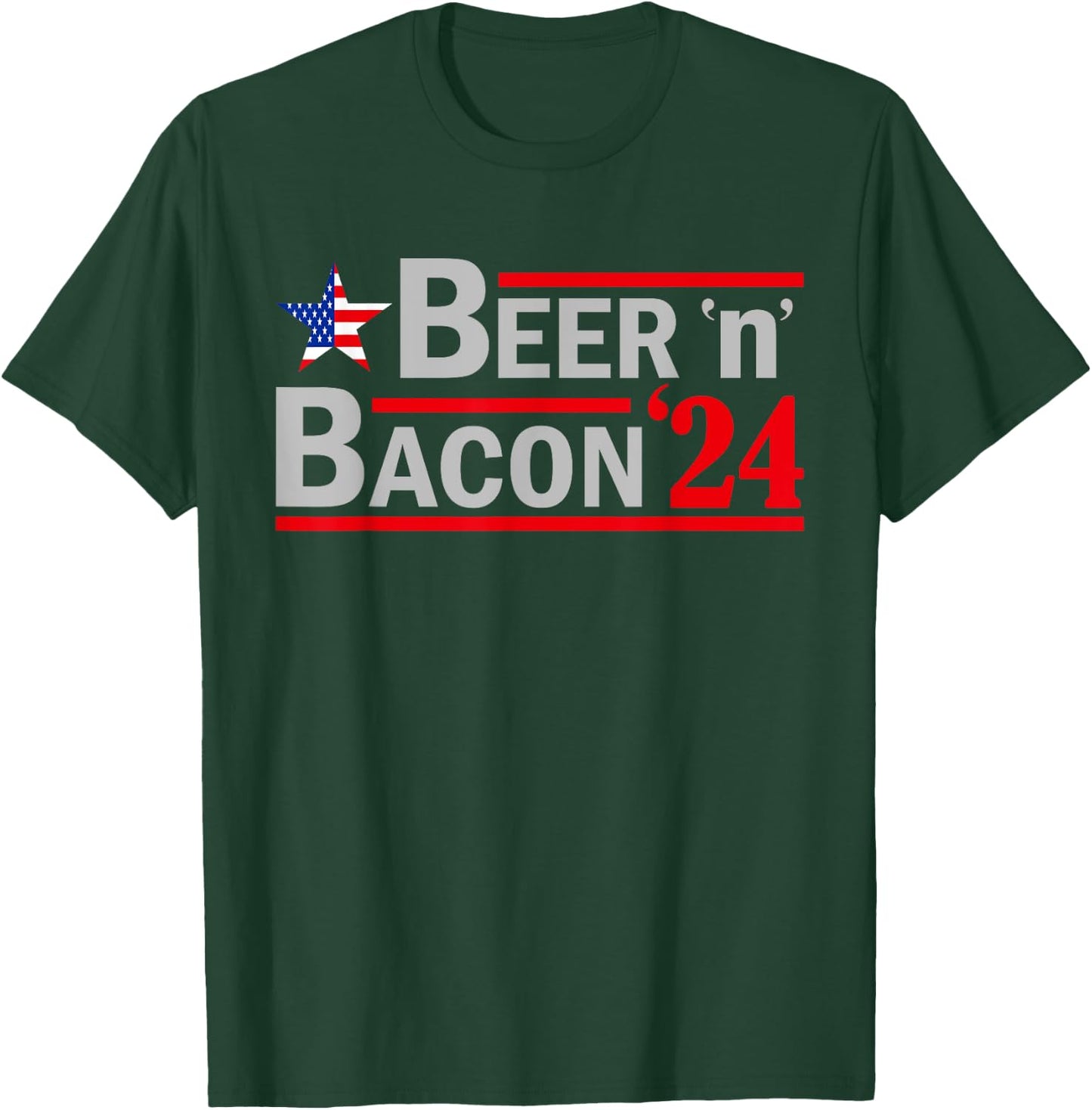 Beer & Bacon Funny Election '24 T-Shirt - T-Shirt | Forest