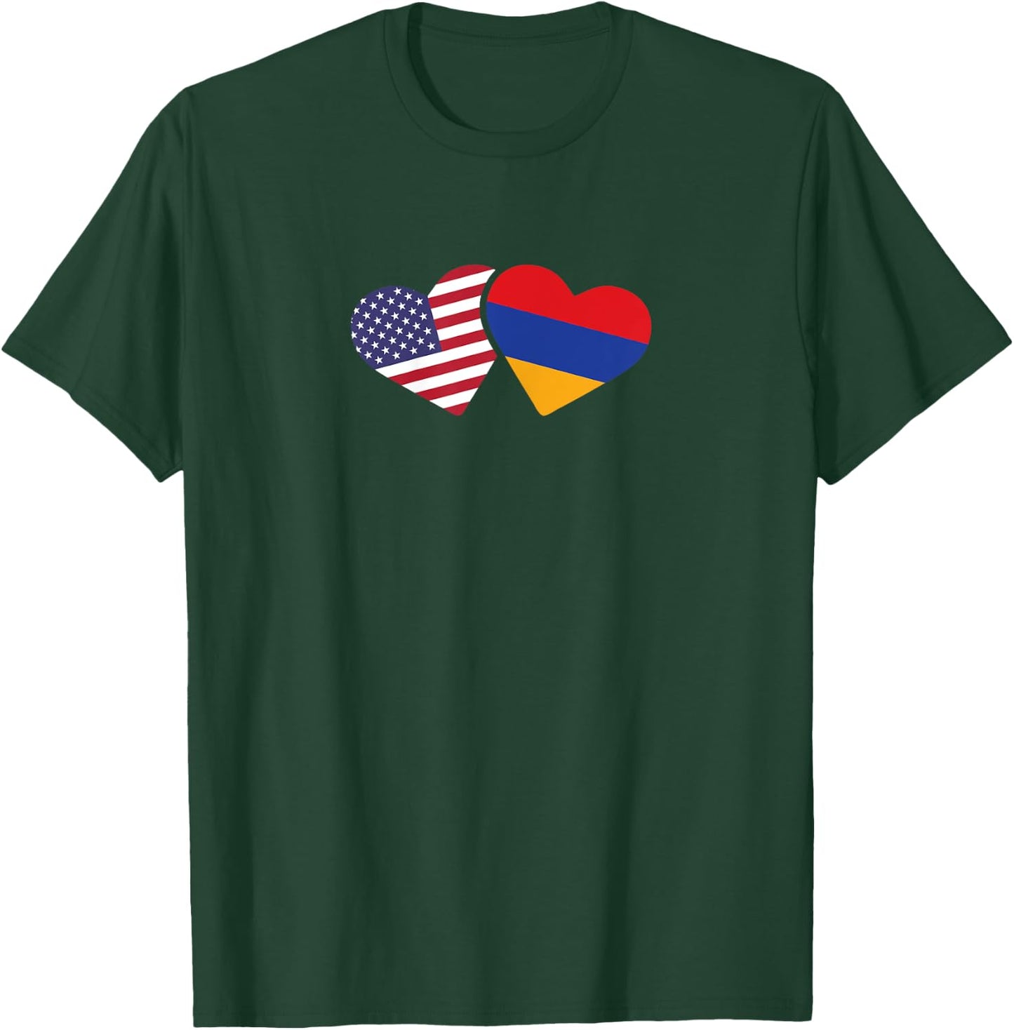 Armenia USA Flag T Shirt Heart Armenian American Love T-Shirt - T-Shirt | Forest