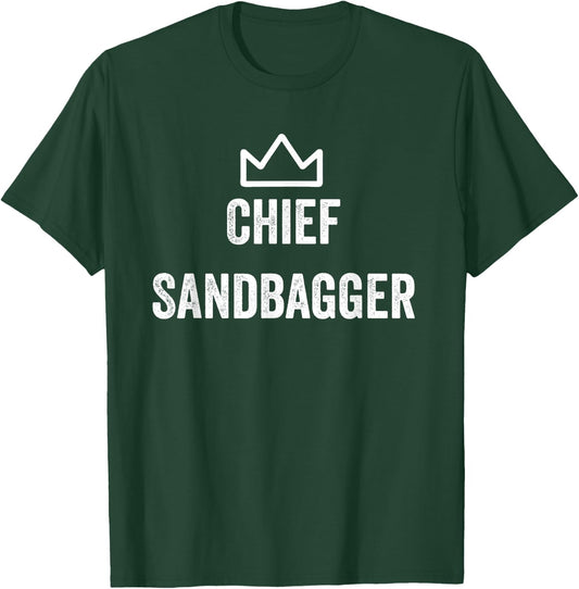 Chief Sandbagger Gift Golf Meme BJJ Chess Sandbag T-Shirt - T-Shirt | Forest