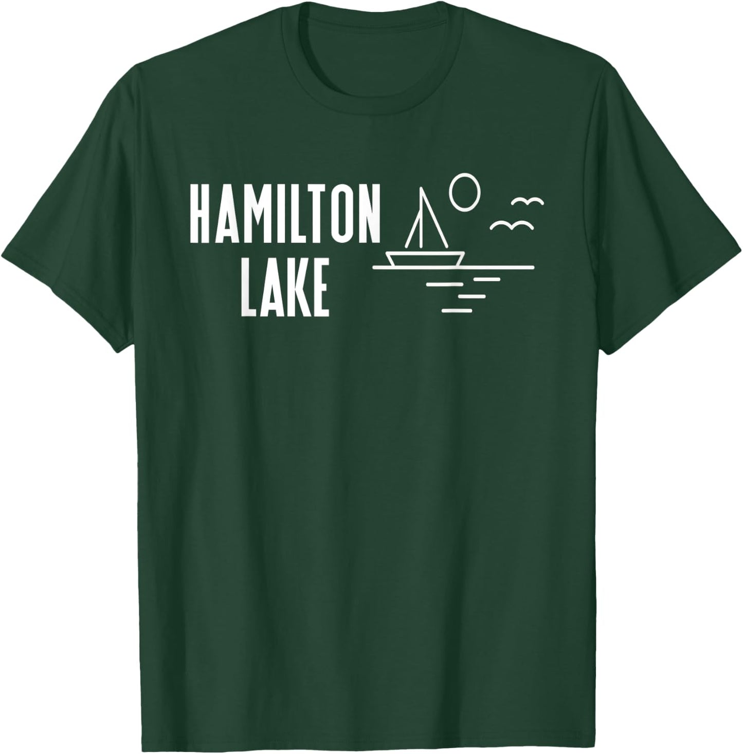 Hamilton Lake Hamilton Indiana Sailboat T-Shirt - T-Shirt | Forest
