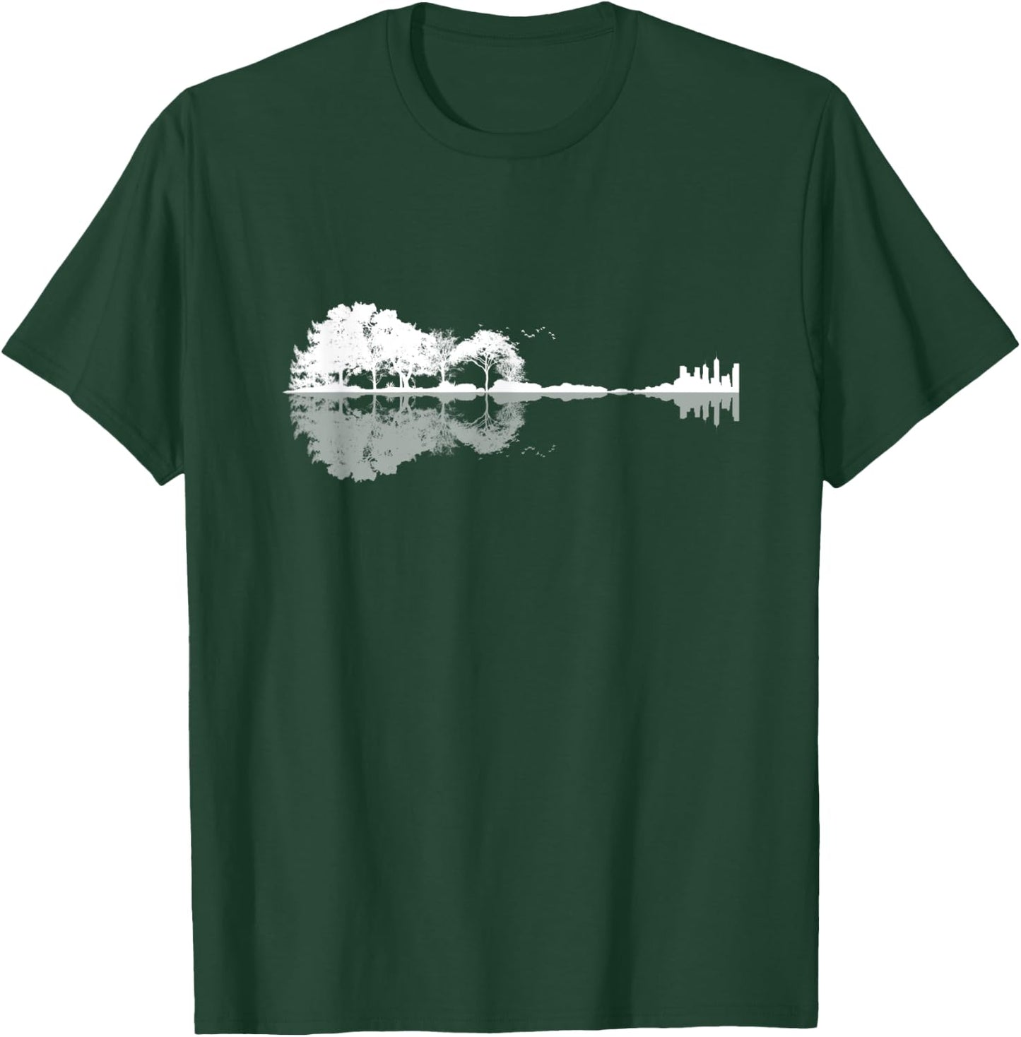 Acoustic Guitar Shirt Nature Forest Bass Guitarist Men Women T-Shirt - T-Shirt | Forest