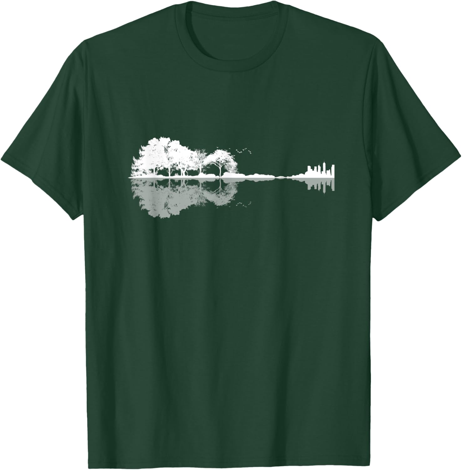 Acoustic Guitar Shirt Nature Forest Bass Guitarist Men Women T-Shirt - T-Shirt | Forest