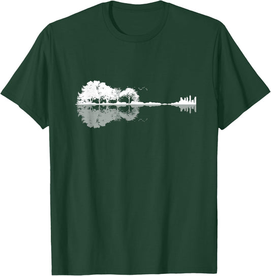 Acoustic Guitar Shirt Nature Forest Bass Guitarist Men Women T-Shirt - T-Shirt | Forest