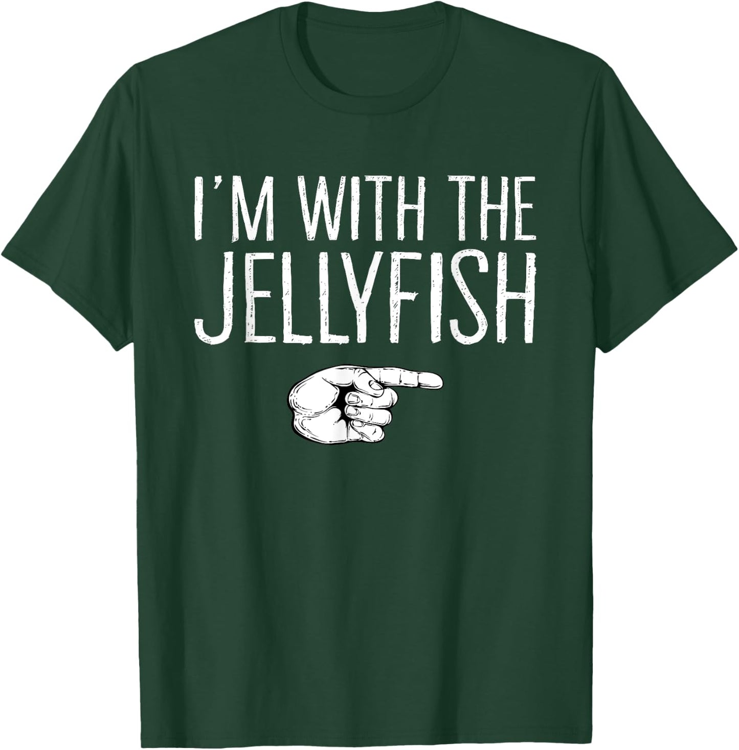 I'm With The Jellyfish Matching Costume Lazy Halloween Party T-Shirt - T-Shirt | Forest