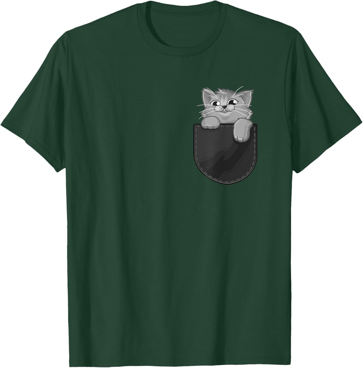 Grey Gray Cat Kitty In My Pocket Adorable Sassy Kitten Gift Women Girls Kids T-Shirt - T-Shirt | Forest