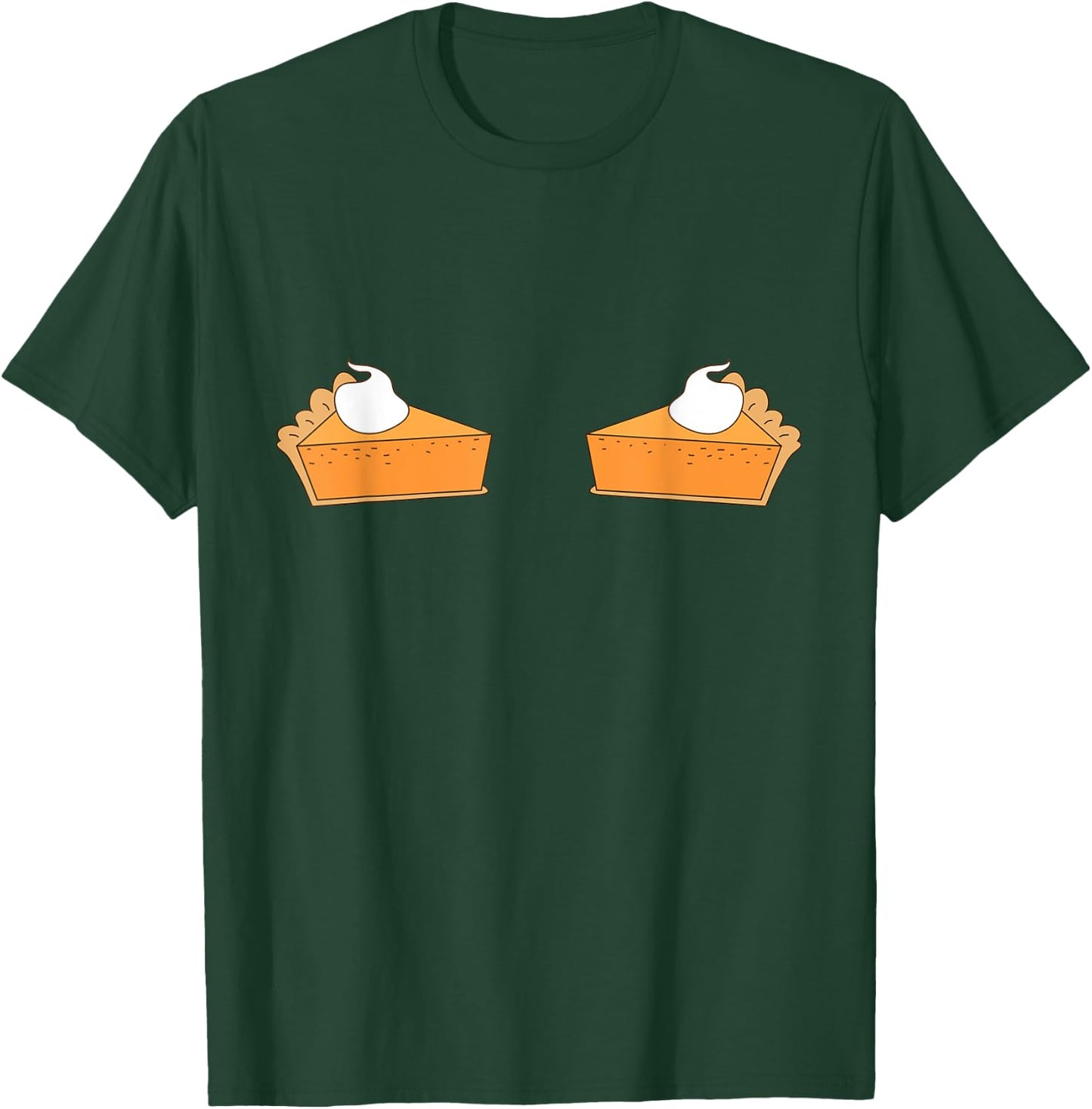 Pumpkin Pie Boob Bra Funny Thanksgiving Pie T-Shirt - T-Shirt | Forest