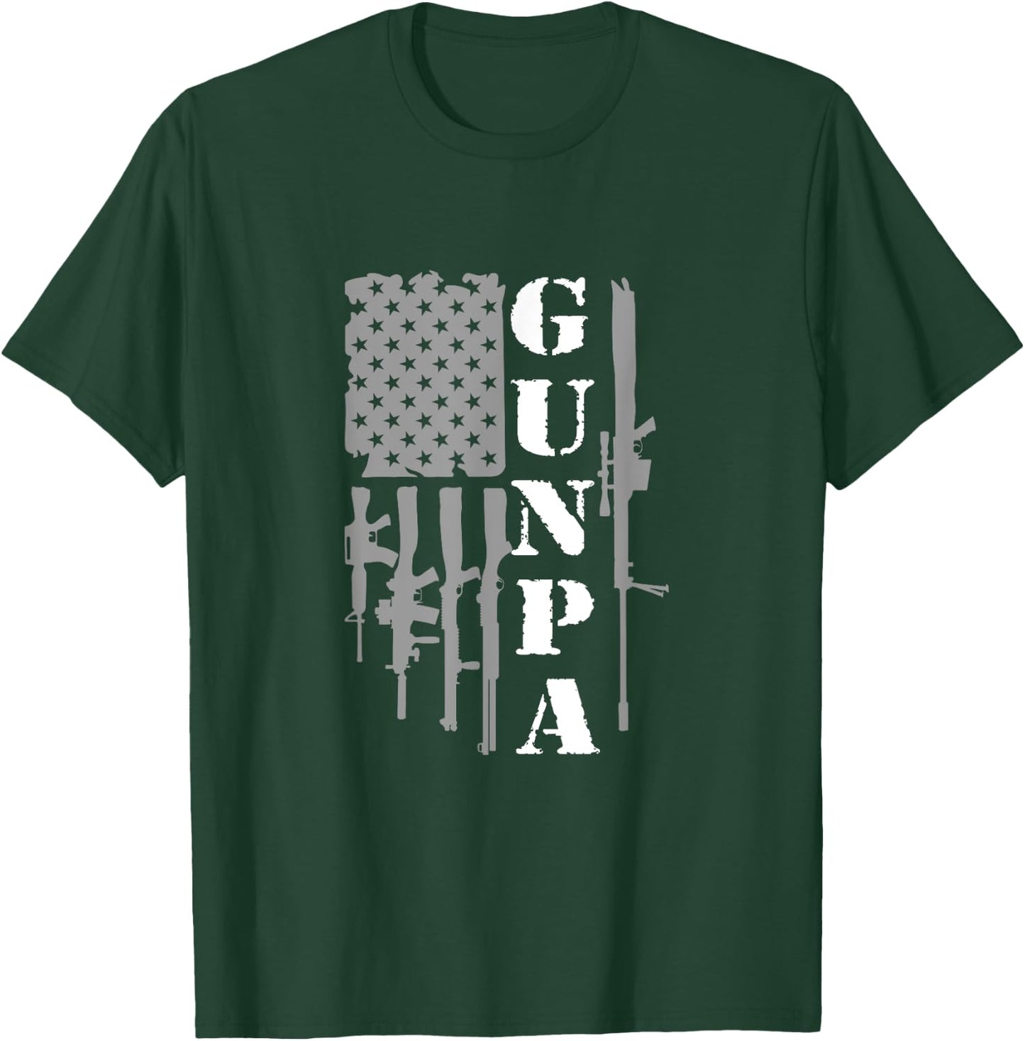 Gunpa Grandpa With Guns Like A Normal Grandpa But More Fun T-Shirt - T-Shirt | Forest