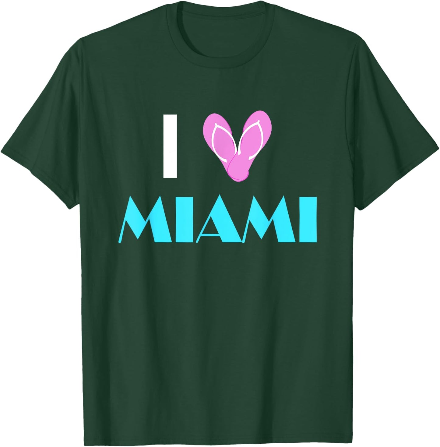 I Love Miami Heart Sandals Miami Pride Beach Vacation T-Shirt - T-Shirt | Forest
