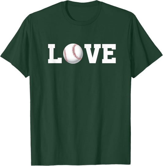 Gift baseball lovers, love baseball shirt T-Shirt - T-Shirt | Forest