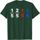 One Fifth Two Fifth Red Fifth Blue Fifth Funny Math Humor T-Shirt - T-Shirt | Forest