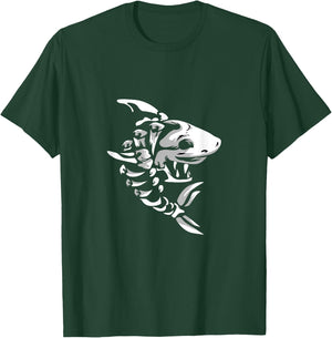 Cool Skeleton Bone Shark for boys girls kids T-Shirt - T-Shirt | Forest