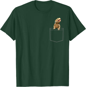 Bearded Dragon Shirt Youth Bearded Dragon Pocket T-Shirt - T-Shirt | Forest